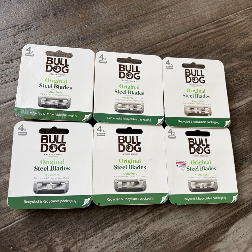 Bulldog Original Steel Razor‎ Blades Refill 6 Packs - 24 Total Cartridges New!